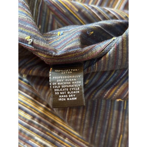 Jhane Barnes Mens Black Colorful Woven Long Sleeve Button Down Shirt Size Large - Picture 8 of 9